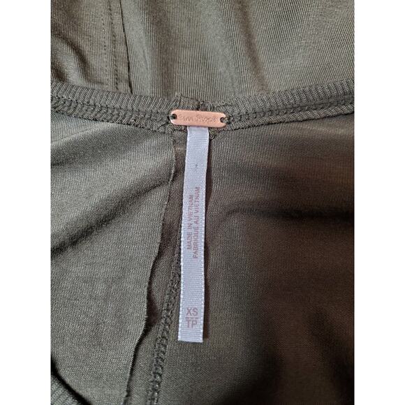 Free People Womens Oversized XS Top Tunic Olive GREEN Stretch Off Shoulder - Picture 6 of 13